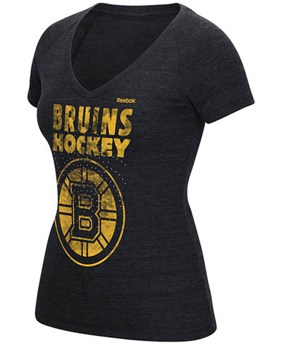 Reebok Women's Boston Bruins Block Rhinestone T-Shirt