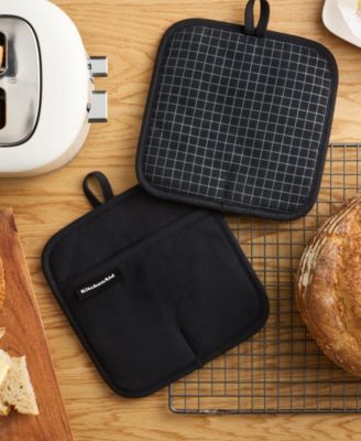 Gourmet Series Gridlines Pot Holder Set, Pack of 2