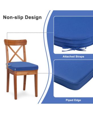 Outdoor Chair Cushion W18''xD19'' Soft and Fade-resistant Polyester, Invisible Zipper for Easy Cleaning, Two Sets of Ties for High Adaptability-Set of 4.