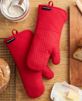 Gourmet Series Gridlines Oven Mitts Set, Pack of 2
