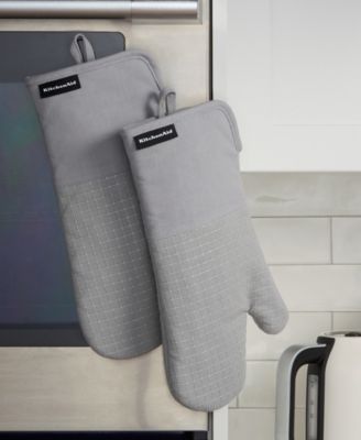 Gourmet Series Gridlines Oven Mitts Set, Pack of 2