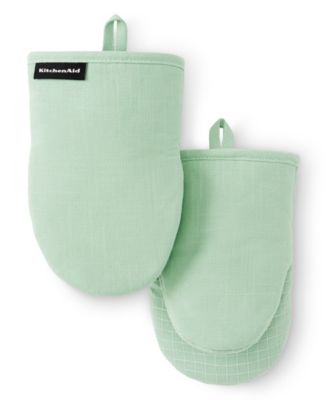 Gourmet Series Gridlines Mini Oven Mitts Set, Pack of 2