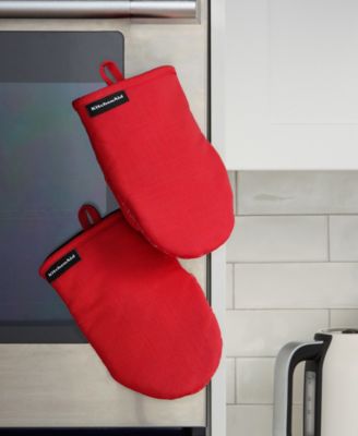 Gourmet Series Gridlines Mini Oven Mitts Set, Pack of 2