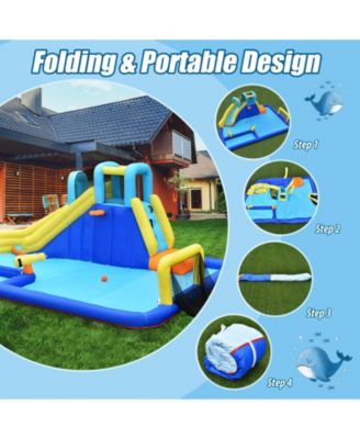 6-in-1 Inflatable Water Slide Jumping House without Blower