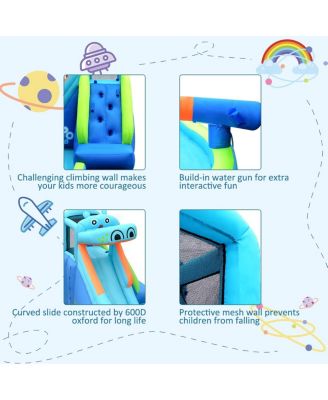 Hippo Inflatable Water Slide Bounce House with Air Blower