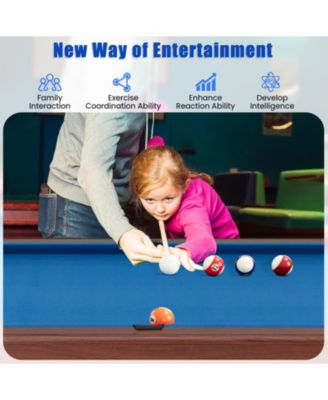 48 Inch Pool Wooden Game Table with Full Set of Ballsfor Kids and Adults