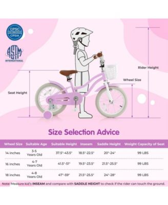 16 Inch Children Bicycle Adjustable Kids Bike with Double Brake System