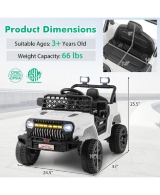 12V Kids Ride on Truck Car with Parental Remote and Music Player