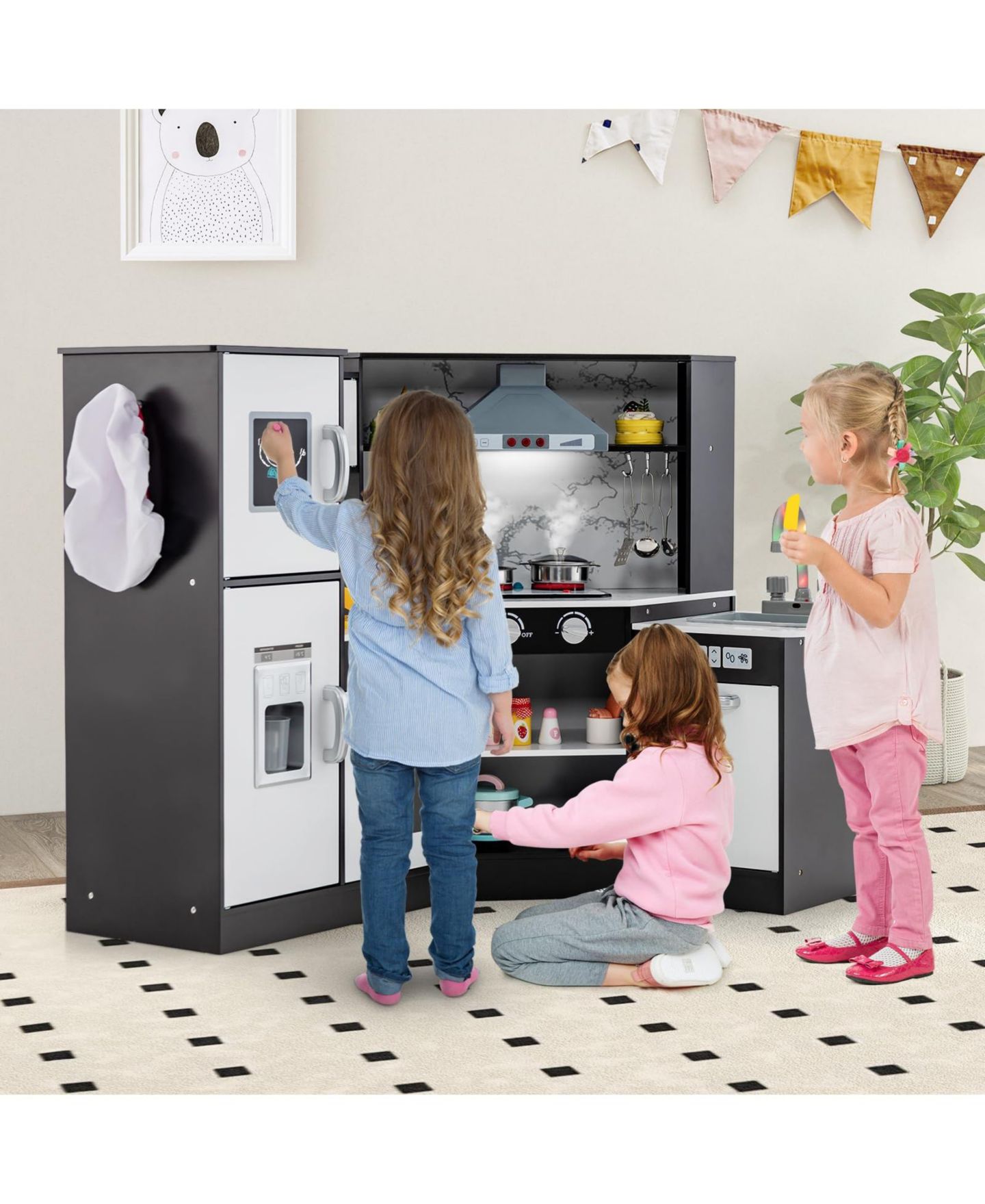 Детский игровой набор Mecale Interactive Washing Basin 8-Piece Kitchen Playset, Ages 3+, цвет: Чёрный — фото 2
