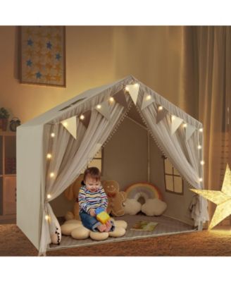 Large Toddler Playhouse Tent with Door Curtains Windows