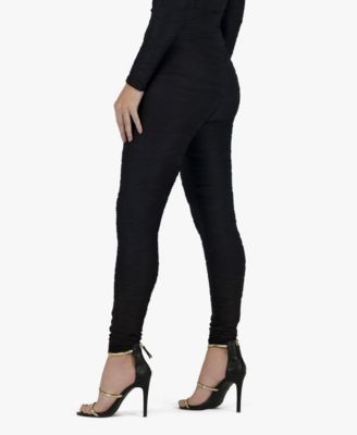 Женские черные трикотажные брюки Terese Sydonna из скульптурного трикотажа с высокой талией