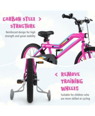 18 Inch LED Lighted Kids Bike with Training Wheels and Headlight for Ages 4-8 Years