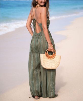 Women's Forest Glow Striped Jumpsuit