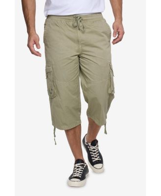 X RAY Men's 18" Elastic Waist Capri Long Cargo Shorts