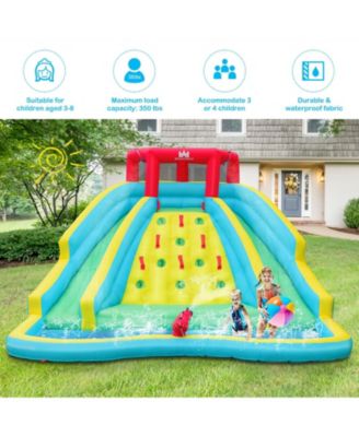 Inflatable Water Park Bounce House with Double Slide and Climbing Wall
