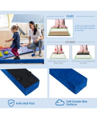 Folding Balance Beam with Solid Wood Base and Anti-slip Bottom