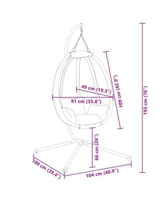 Hanging Egg Chair Anthracite Steel 45.3 x 26.0 x 76.0 in