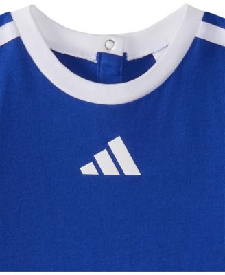 Baby Boys 3-Stripe Short Sleeve Logo Romper