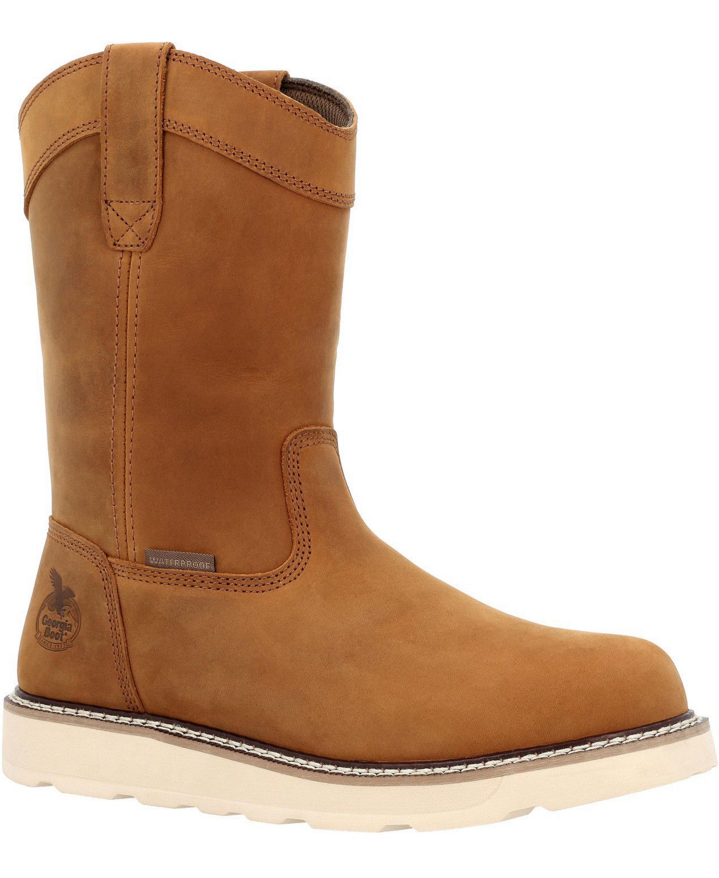 Мужские ботинки GEORGIA BOOT Core 37 Wedge 10" Steel Toe Waterproof Pull-On Work Boot, цвет: Золотой — фото 13