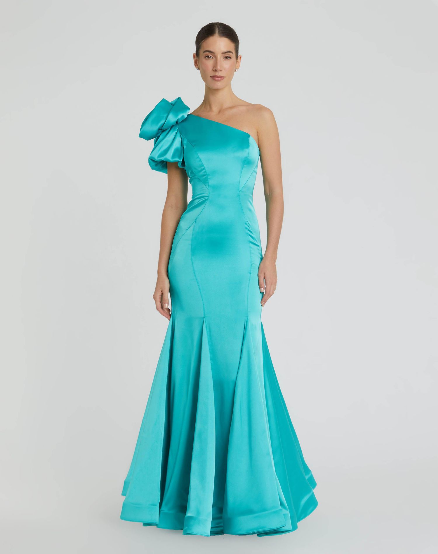 Women's Off the Shoulder Bustier Satin Mermaid Gown