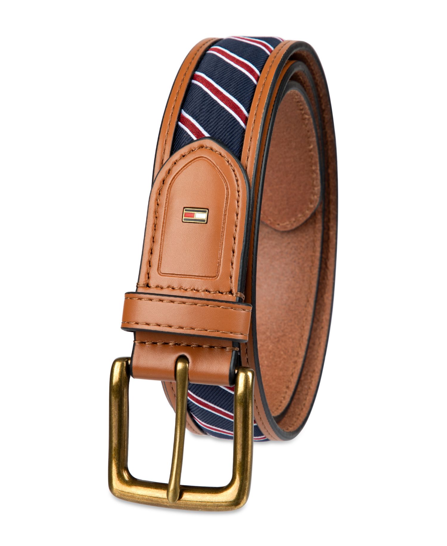35MM Men's Prep Striped Ribbon Inlay Casual Belt
