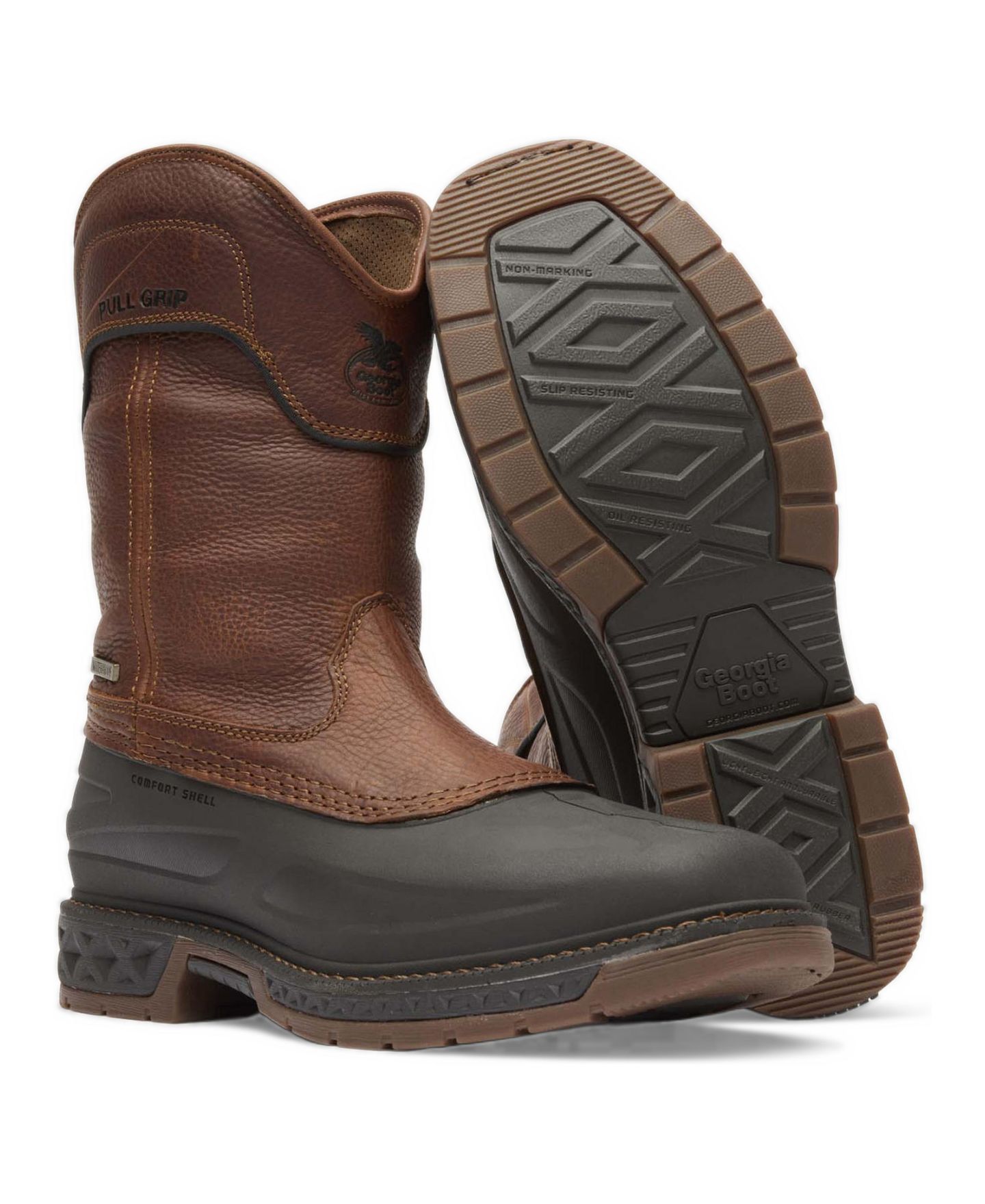 Мужские ботинки GEORGIA BOOT Carbo-Tec LTR Steel Toe Waterproof Pull On Boot, цвет: Коричневый — фото 2