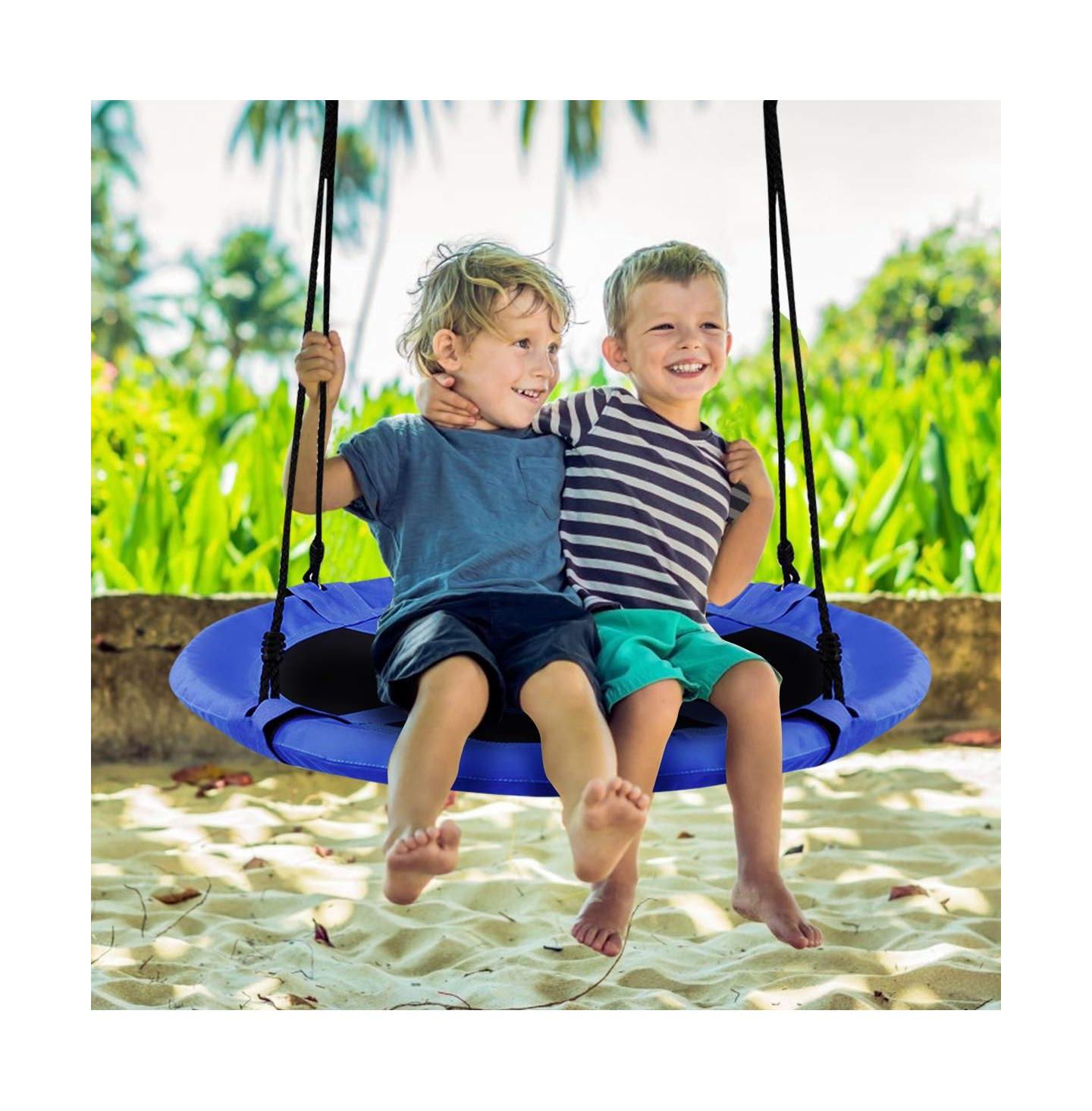 Детская игрушка Mecale 40 Inch Flying Saucer Adjustable-Height Tree Swing, Holds 700 lbs, Ages 3+, цвет: Синий — фото 10