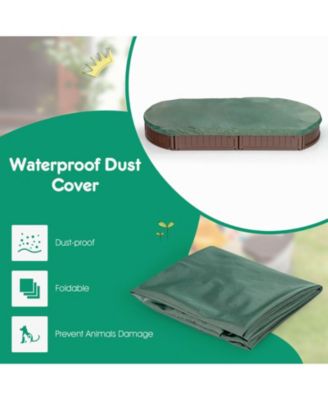 6 Feet Kids Oval Sandbox with Built-in Corner Seat and Bottom Liner