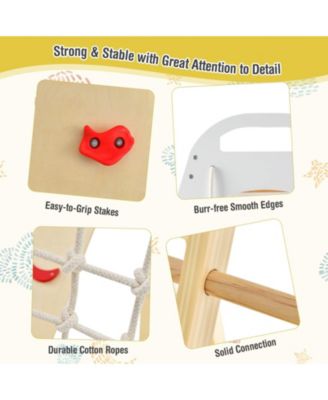 8-in-1 Wooden Jungle Gym Playset with Slide and Monkey Bars