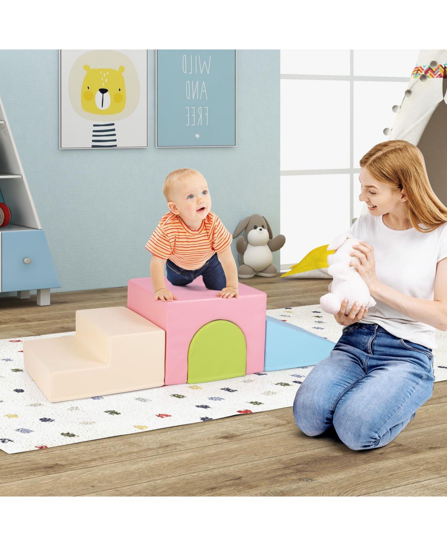 Climb and Crawl Foam Block Play Set for Infant Baby