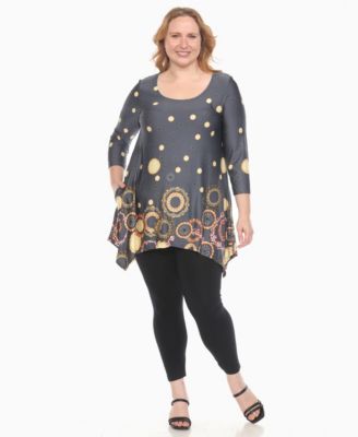Plus Size Printed Flowy Hem Swing Top