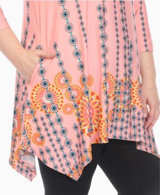 Plus Size Printed Flowy Hem Swing Top