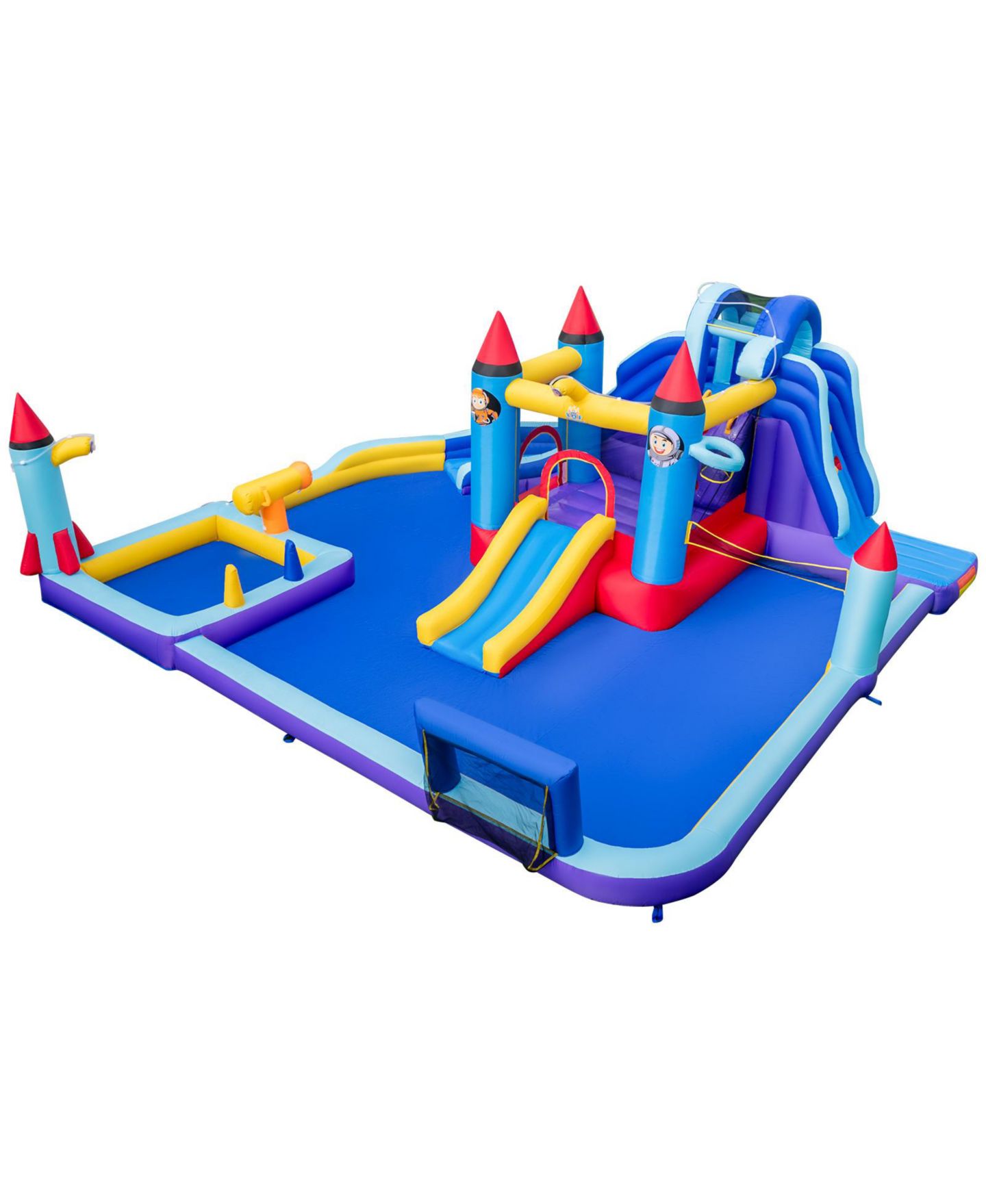 Детская игрушка Mecale Rocket Theme Inflatable Water Slide Park, цвет: Синий — фото 6