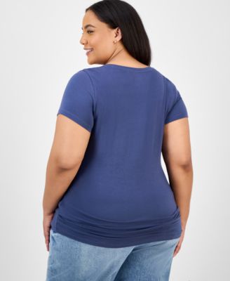 Trendy Plus Size Scoop-Neck T-Shirt