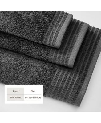 Luxury Combed Cotton Bath Towel Set, 4-Piece