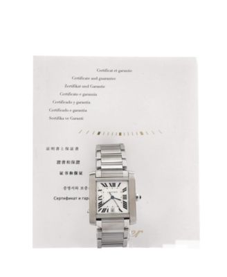 Бывшие в употреблении автоматические часы Cartier Tank Francaise из нержавеющей стали диаметром 28 мм
