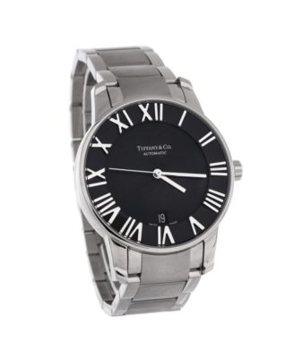 Бывшие в употреблении часы Tiffany & Co. Автоматические часы Atlas Dome из нержавеющей стали диаметром 38 мм.