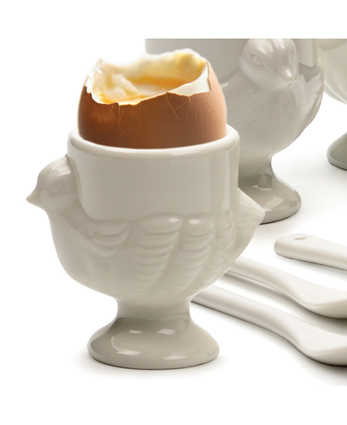 Shop Rsvp International 8-piece Porcelain Egg Cups And Spoon Set