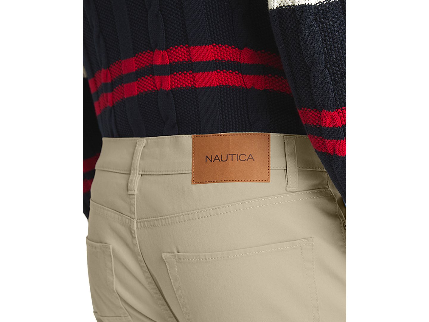 Мужские брюки Nautica Straight-Fit Stretch 5 Pocket Pant, цвет: Коричневый — фото 3