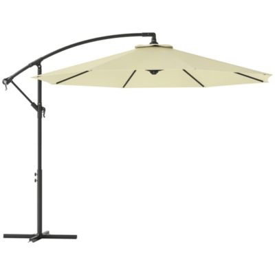 Outdoor Crank Umbrella Deck Sun Protection Shade Canopy w/ Stable Base