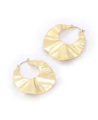 Gold Textured Hoop Earrings