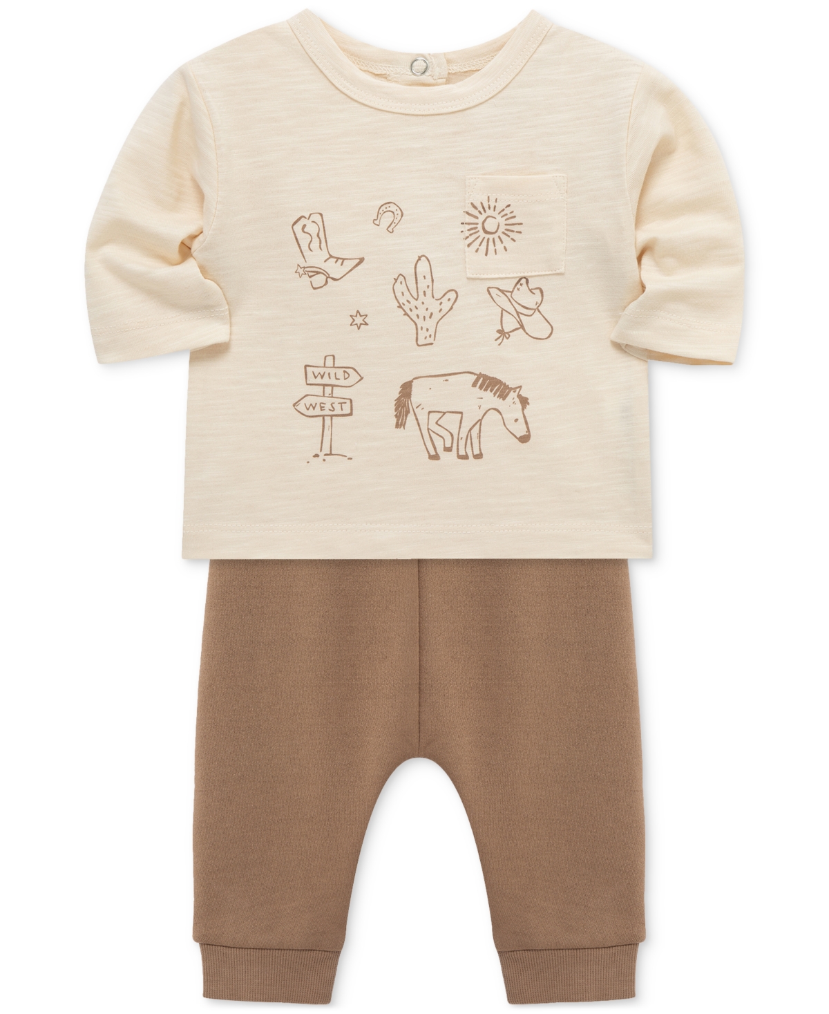 Focus Baby Boys Wild West Sweatshirt & Jogger Pants, 2 Piece Set In Multi