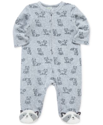 Baby Boys Raccoon-Print Footed Coverall
