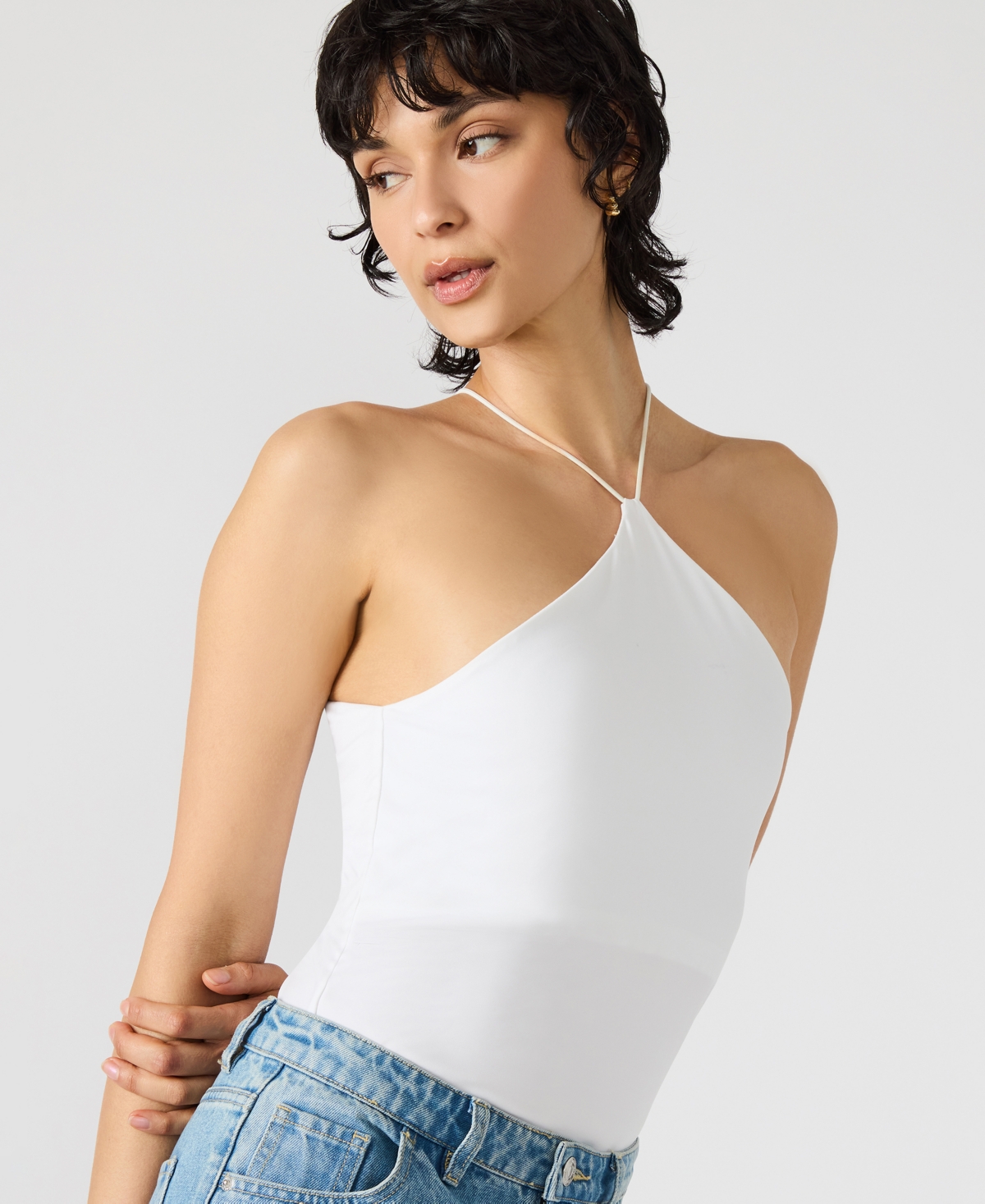 Steve Madden Linnie Halter Top In White