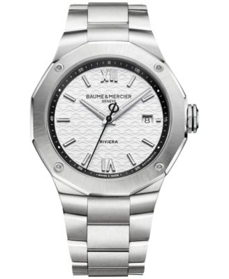 Baume & Mercier - Men's Swiss Automatic Riviera Stainless Steel Bracelet Watch 42mm