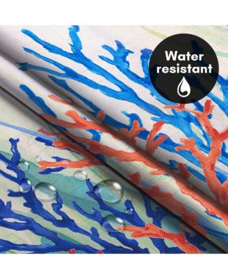 Hookless Coastal Shower Curtain with Sheer Panel, Snap-In Liner & Grommets, 72" x 75"