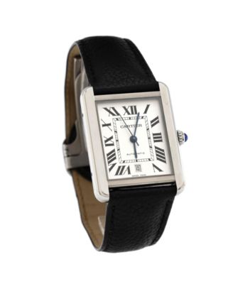 Бывшие в употреблении автоматические часы Cartier Tank Solo из нержавеющей стали и кожи диаметром 31 мм
