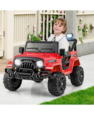 12V Kids Ride on Truck Car with Remote Control Threaded Wheels and 3 Speeds