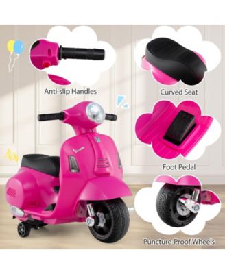 Licensed Vespa Kids Ride on Motorcycle with LED Headlight and Horn Sound