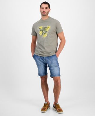 Men's Flower Triangle Short Sleeve Logo Graphic T-Shirt